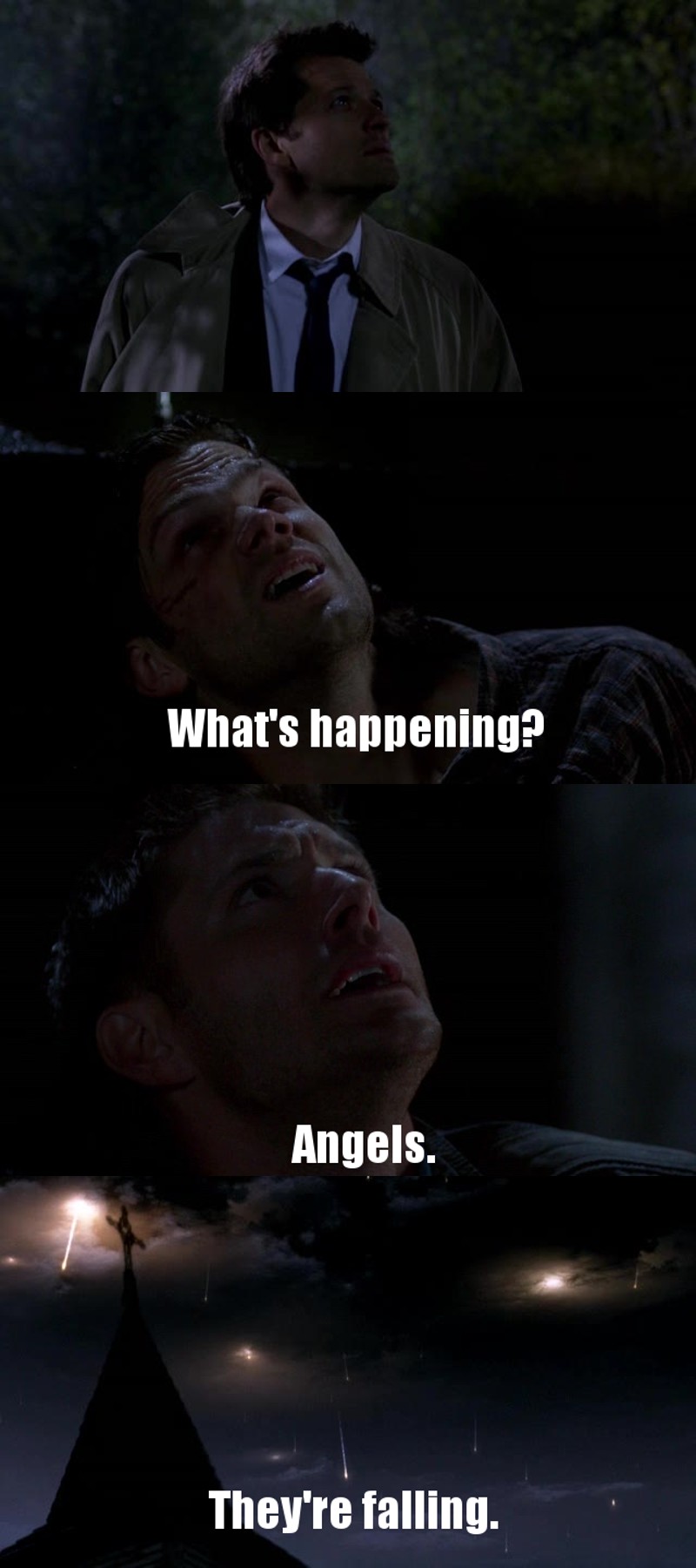What an episode.Plot twists,deaths and almost deaths.Who thought that Metatron was a bitch and Naomi really wanted to help.Crowley shows his good side,Sammy is willing to sacrifice himself,Dean confesses to Sam,Cas is sent to earth and millions of angels falling on earth.This show is freaking awesome!