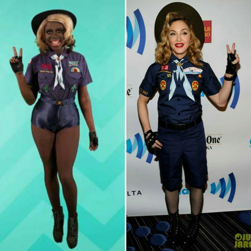 We need to talk about Bob The Drag Queen's look!
I honestly think that to bring Madonna's girl scout look at the GLAAD Media Awards 2013 to the runway was a very clear demonstration that this queen is linked in political/social issues of the LGBT community, as well as issues of racism.
I wanted to place on record my congratulations to Bob the Drag Queen, after that look I became #TeamBob. No doubt!