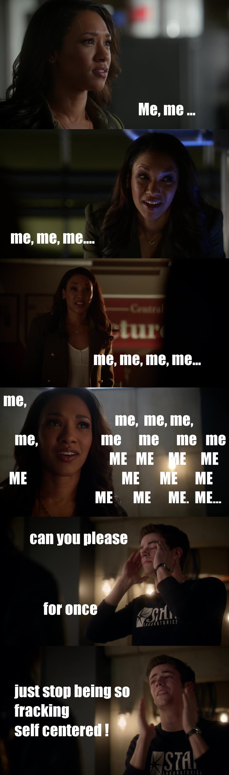 can Iris be any more self obsessed. She really is testing my patience. ...