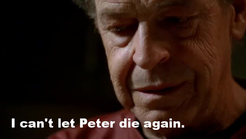 There's so much tension in this episode with the infection, Peter going nuts because of the virus, etc... And then Walter add a new layer by remembering us the end of season one and the mystery grave of his son, as he already did quite some times from the beginning of season two.