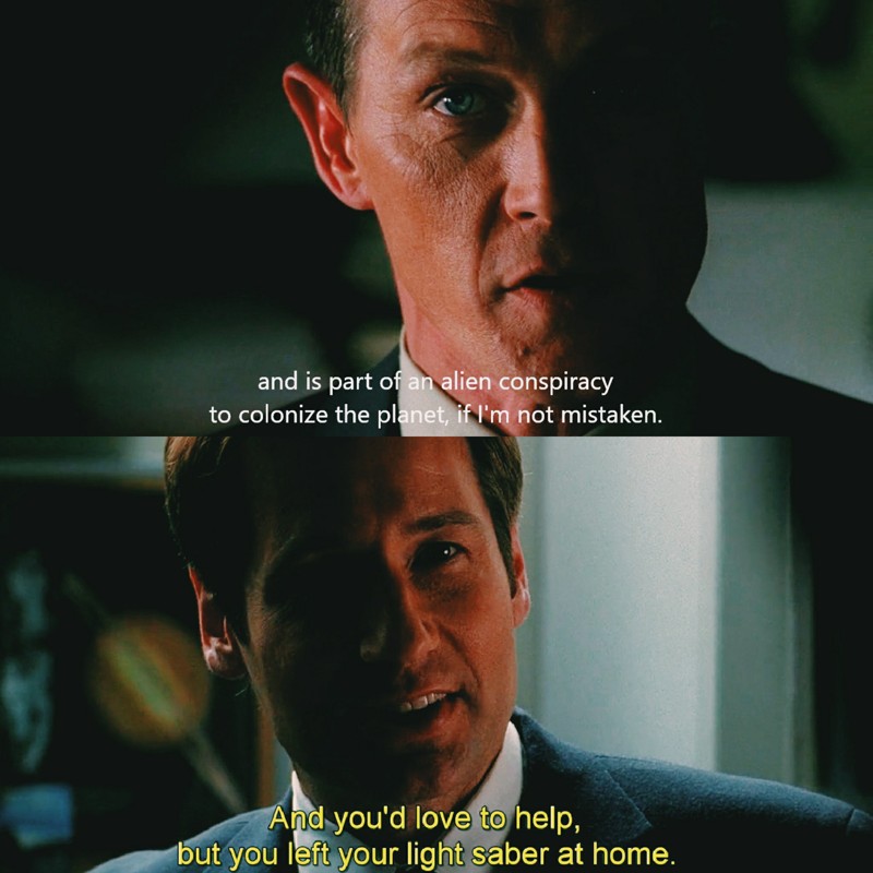Good to see Mulder and Doggett working together. But Mulder out of the FBI??