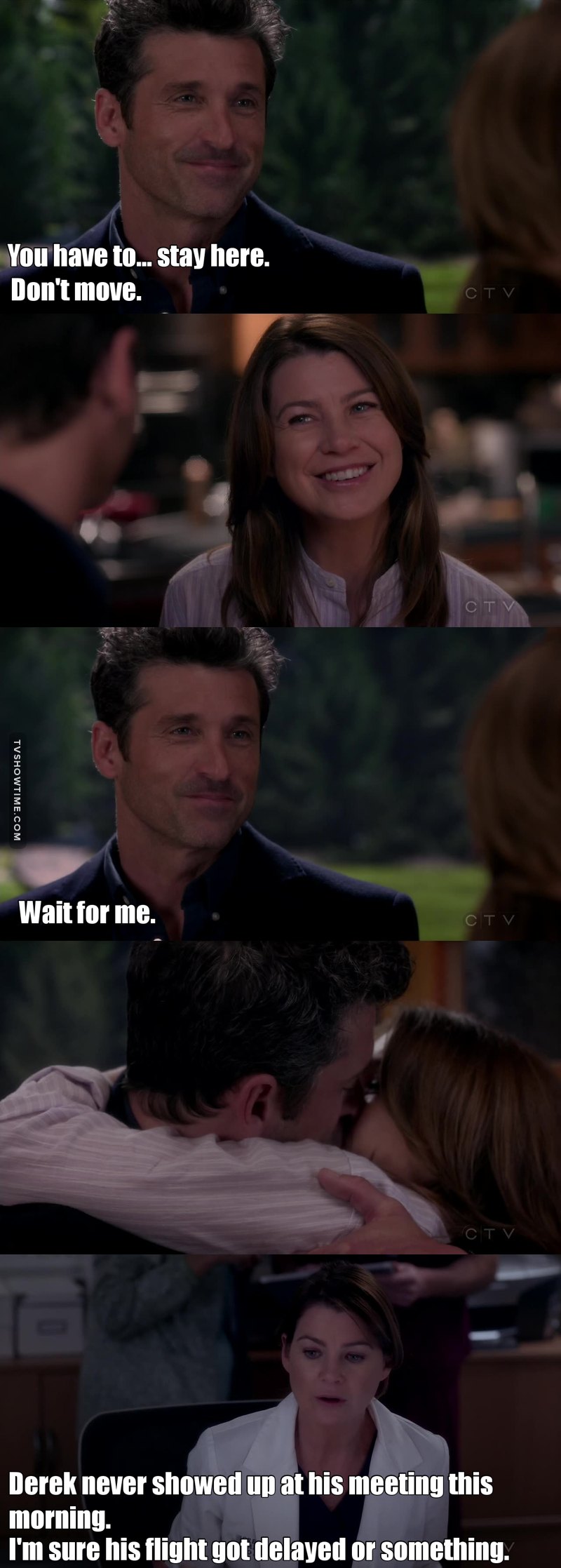 Oh Meredith, dopo tutto quello che è successo nella tua vita come fai ad essere così positiva su certe situazioni?...
Si Shonda, ho percepito il messaggio, mi preparo i fazzoletti...