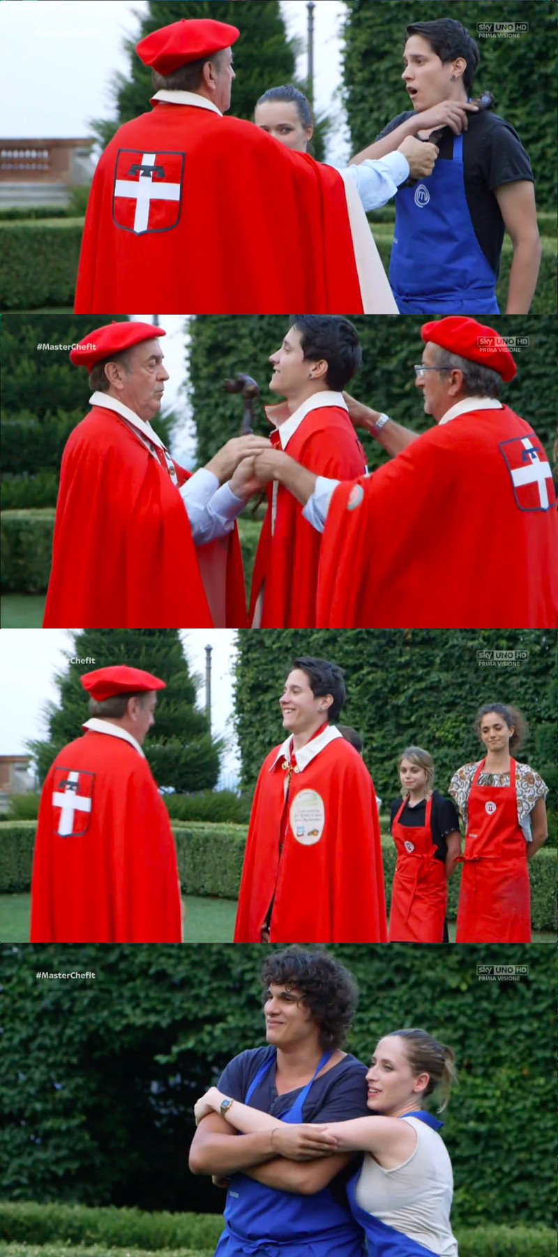 - Michele, benvenuto nella confraternita del Gran Bollito!!
- Porca puttana!
Sullo sfondo Valerio: GUARDALO SEMBRA UN DIO! CI FACCIAMO UN SELFIE?!
Valerio e Michele Bromance oltre ogni limite.