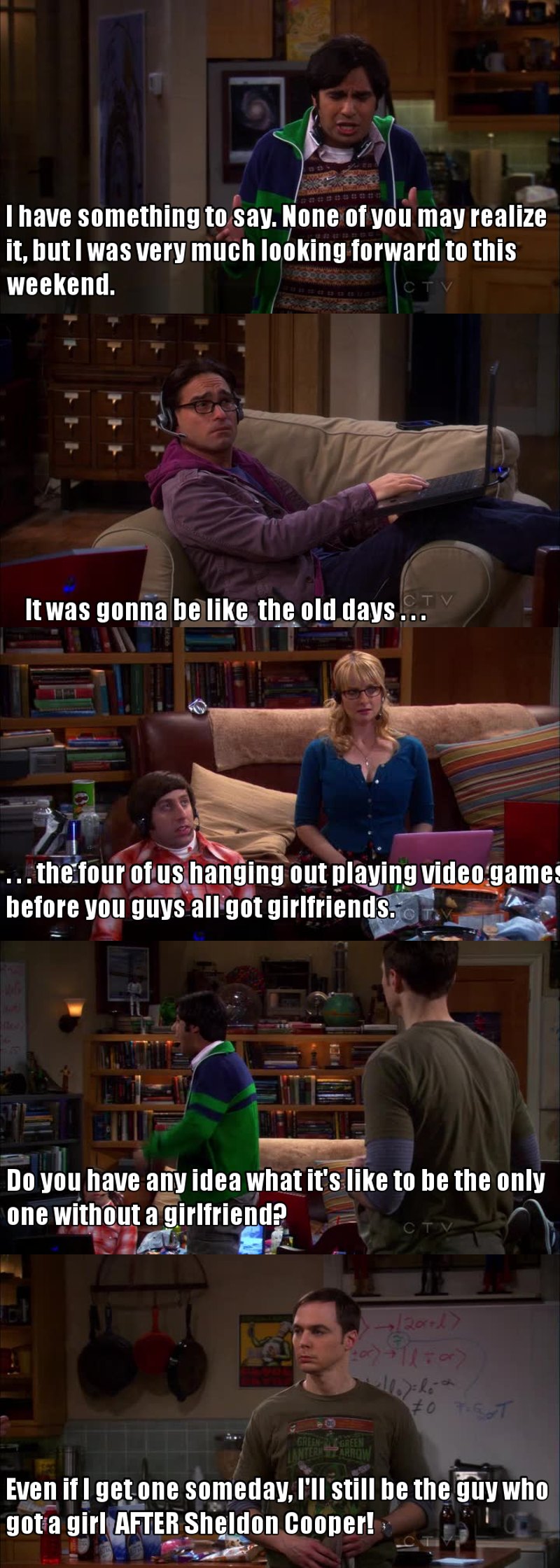 Raj making a true bitch scene...