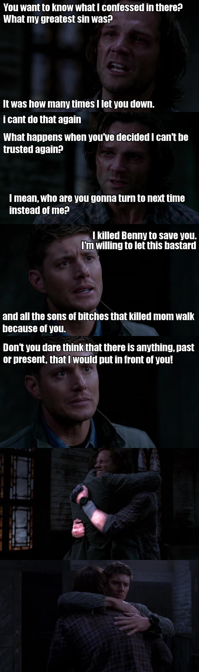 I wanna die right now
end of story
Why dont I have brothers like Sam and Dean...... Why 😔😔😔
Too much for one episode too much 😥