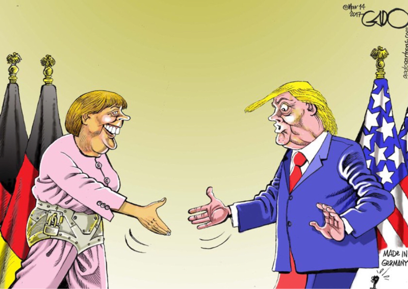This weeks Trumps........ Trump and Angela Merkel. 🤣