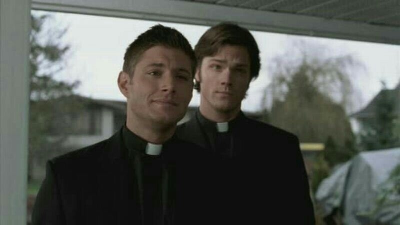 Sam and Dean are way too handsome to play the "fake priests" card 😂😂😍😍