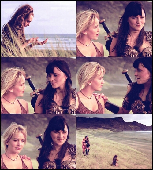 Gabrielle: "Credo che tu abbia ritrovato tua figlia"
Xena: "No, abbiamo ritrovato nostra figlia"
😍😍😍