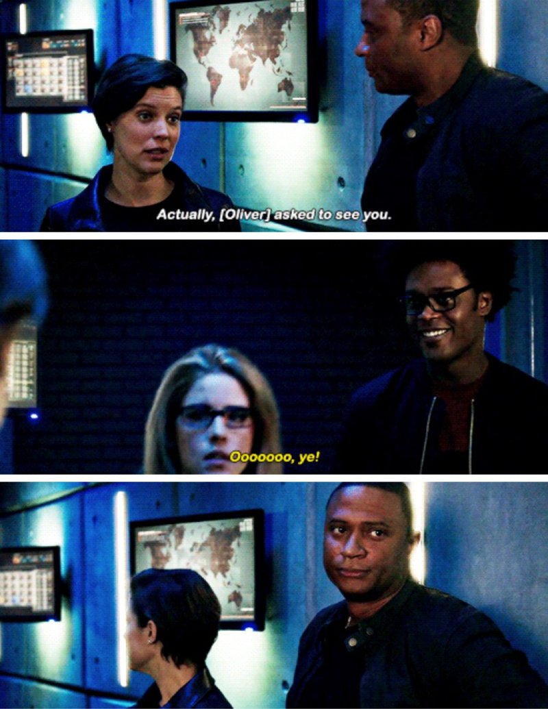 the moment where Curtis represented all of us olicity shippers ╰(*´︶`*)╯♡