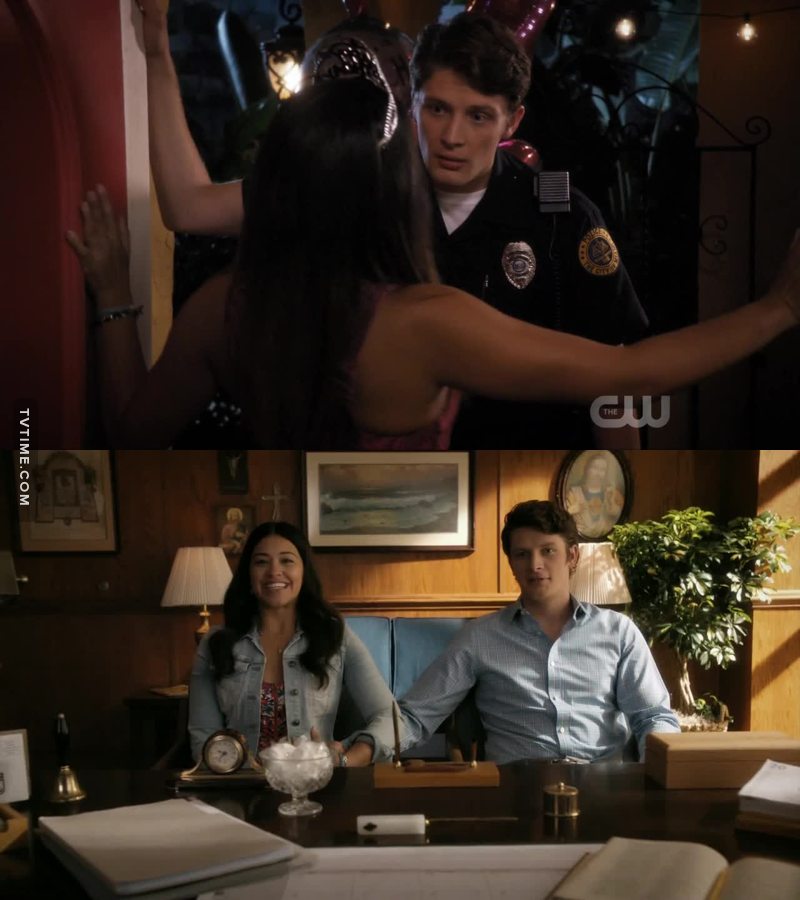 "Dear Jane, 
First, sorry for being goofy in the priests office. I was just nervous, because I was scared about writing something for your a writer. And I've been thinking about what to say, which got me to thinking how lucky I was to have met you at all, and all the small twists of fate that led me to you in the first place. And how, in a way, our destiny was just a series of detours bringing us back to each other, again and again. 
A twist of fate... The night we met, that's what it felt like. I wasn't even supposed to be working. I'd picked up a shift for my buddy whose kid was playing in a recital. And then, I was technically off, but I took a detour and stopped for a burger a few blocks away. I was heading back to the precinct when I got called in for a noise complaint nearby. 
If not for that recital, and that burger I might not have ended up on the doorsteps of a drunk 21-year-old girl...
That just not a series of coincidences, it's destiny. 
And I never doubted that you were mine, and never doubt that all I want forever and always is for you to be happy."

Still not over it yet, and never will be 😭❤️ 
#JaneAndMichael