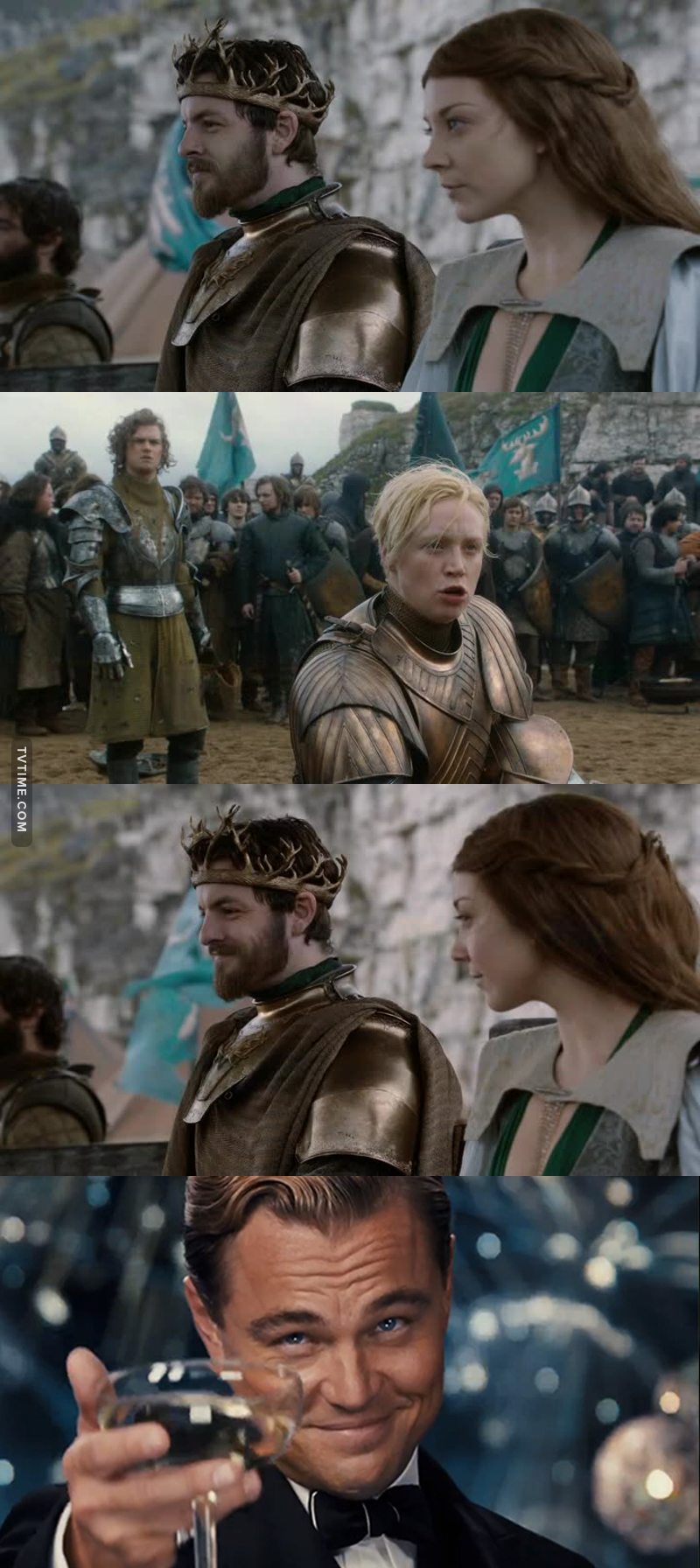 A gay man/king giving a good position to an empowering woman/fighter.
YAAASSSSSSSSSSS