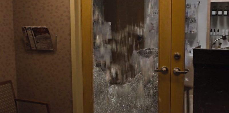 He broke another glass door. 😂