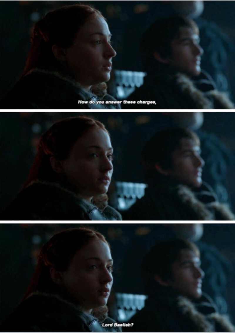 "My sister asked you a question." 
🙌🏻🙌🏻🙌🏻🙌🏻🙌🏻