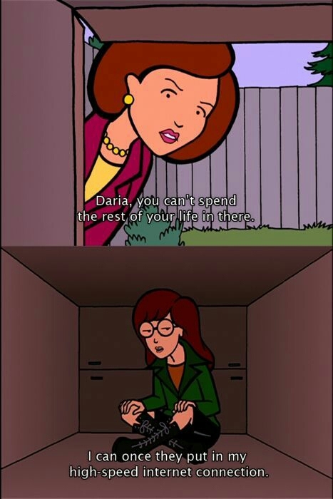 Amei o final de Daria. Eu tinha ficado meio frustrada com a temporada anterior, mas essa fechou a série de uma forma bem satisfatória.
Fiquei feliz pela Daria ter um insight e conseguir interagir mais com as pessoas. Agora vou procurar os filmes pra ver depois.