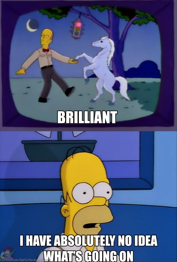 Homer watching twin peaks is me