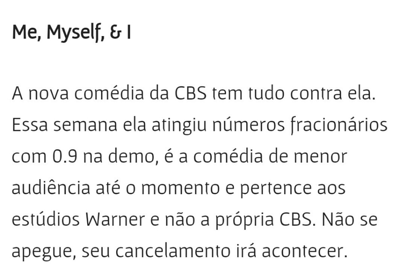 This site says that Me Myself and I will be canceled, because of the low audience. I'm already crying 😭😭😭💔💔💔