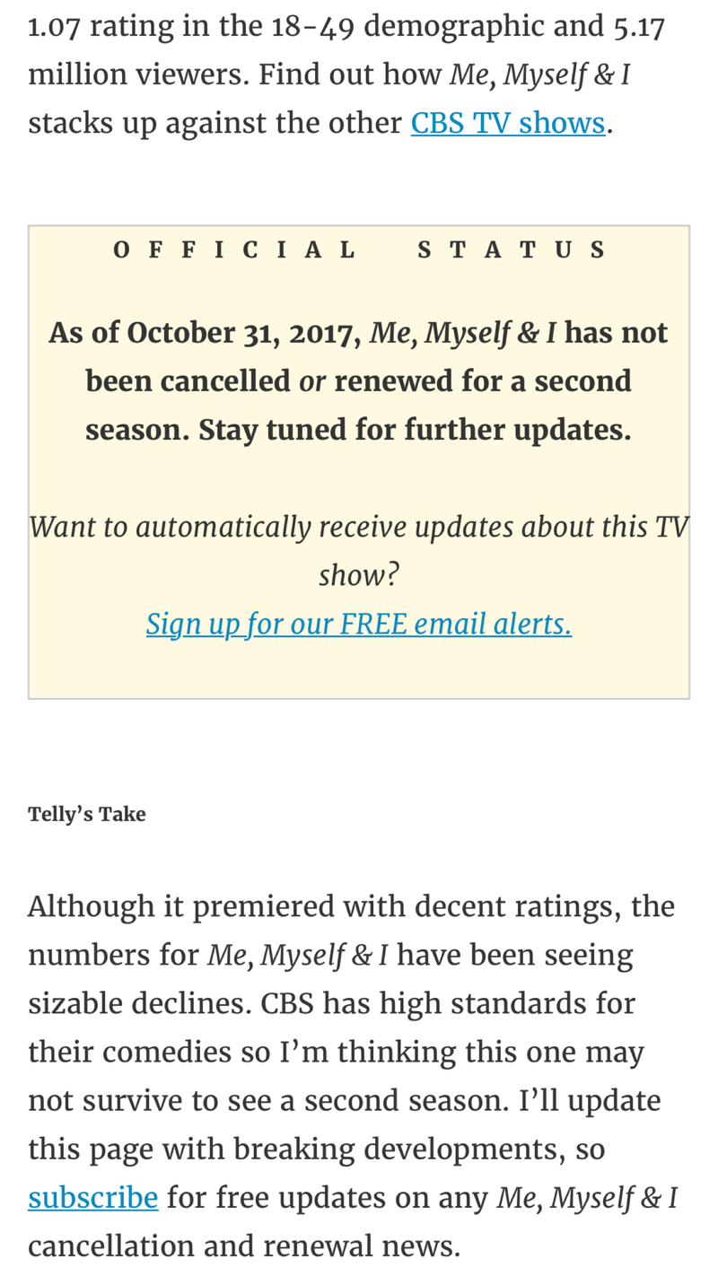 Just looked this up. Here’s the screen shot of the web page tvseriesfinale.com.