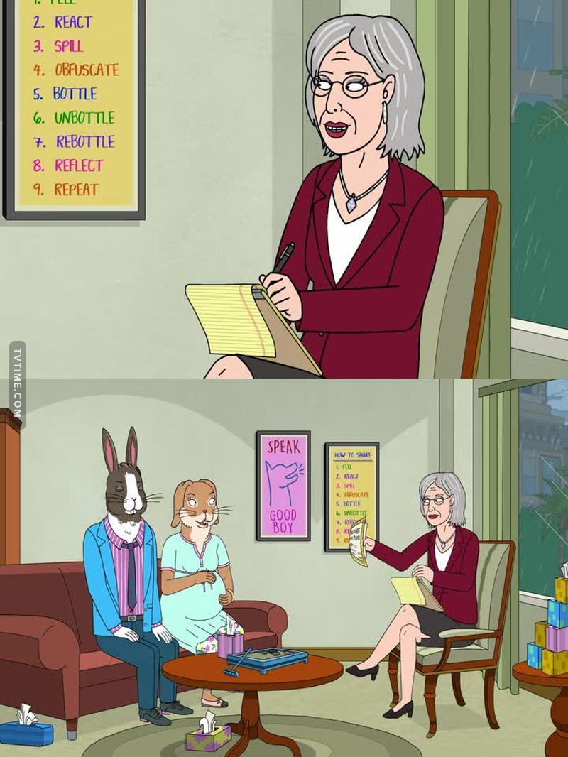 At the start, i think that everyone were sure she's talkin' with Mr. P and Diane.
Then-
DAAAAAMNNN