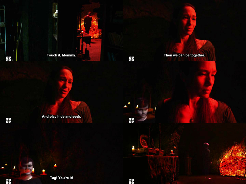 I seriously hate that young kid ghost! 😡👻 Poor woman, now I'm thinking about what will happen to her in that "dimension"?! 😨😱 Reminds me Stranger Things. 😂