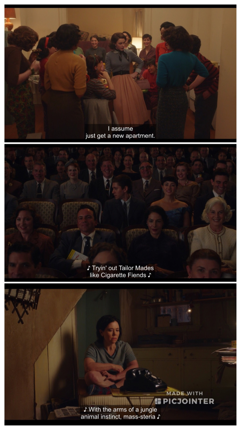 Oh my heart that episode was painful to watch... and that end... both realizing that they are so lonely without Midge in their life... her Midge herself finally finding her vibe again. Seems like when she is alone it’s when she is at her best. I can’t wait for her come back so she can shut up some of the shitty audience member...