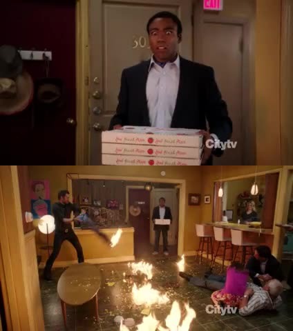 The famous pizza scene from Tumblr ! shah !! That was awesome xD