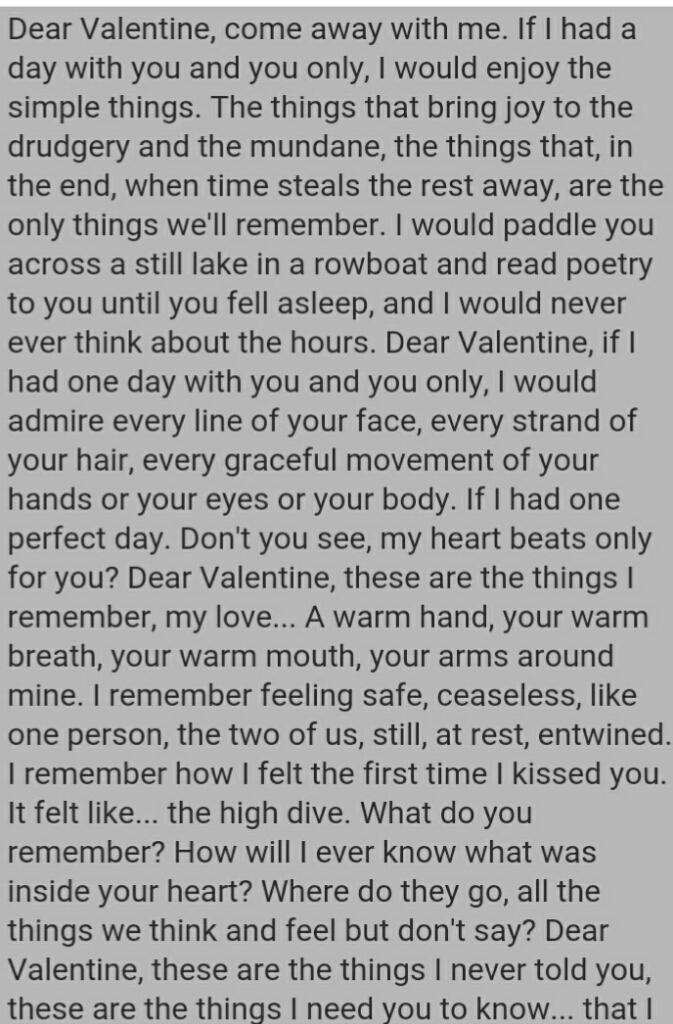 Dear Valentine... 😘