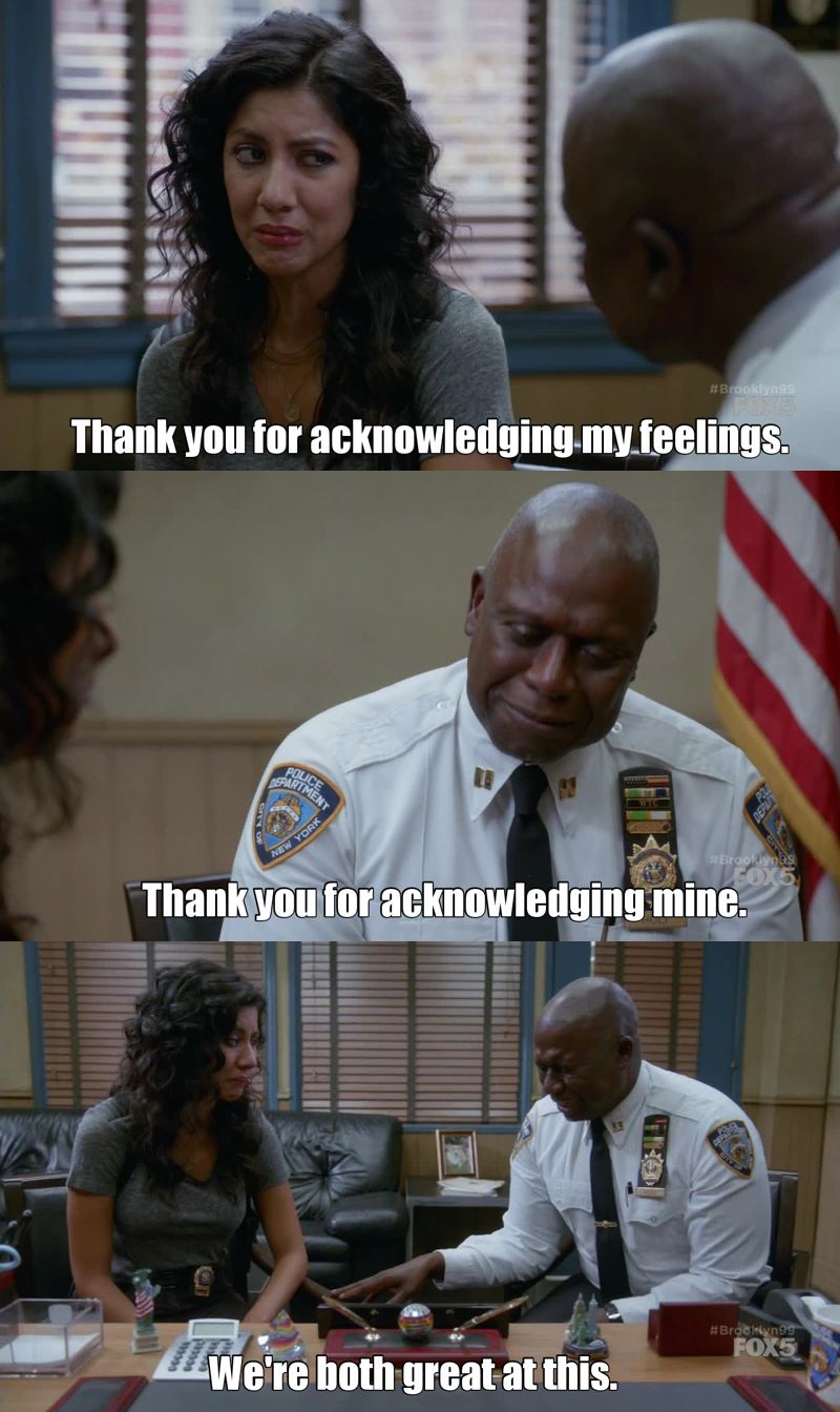 The Captain and Rosa being "experts" on breakups and feelings was just the best ๐๐. Love them so much
