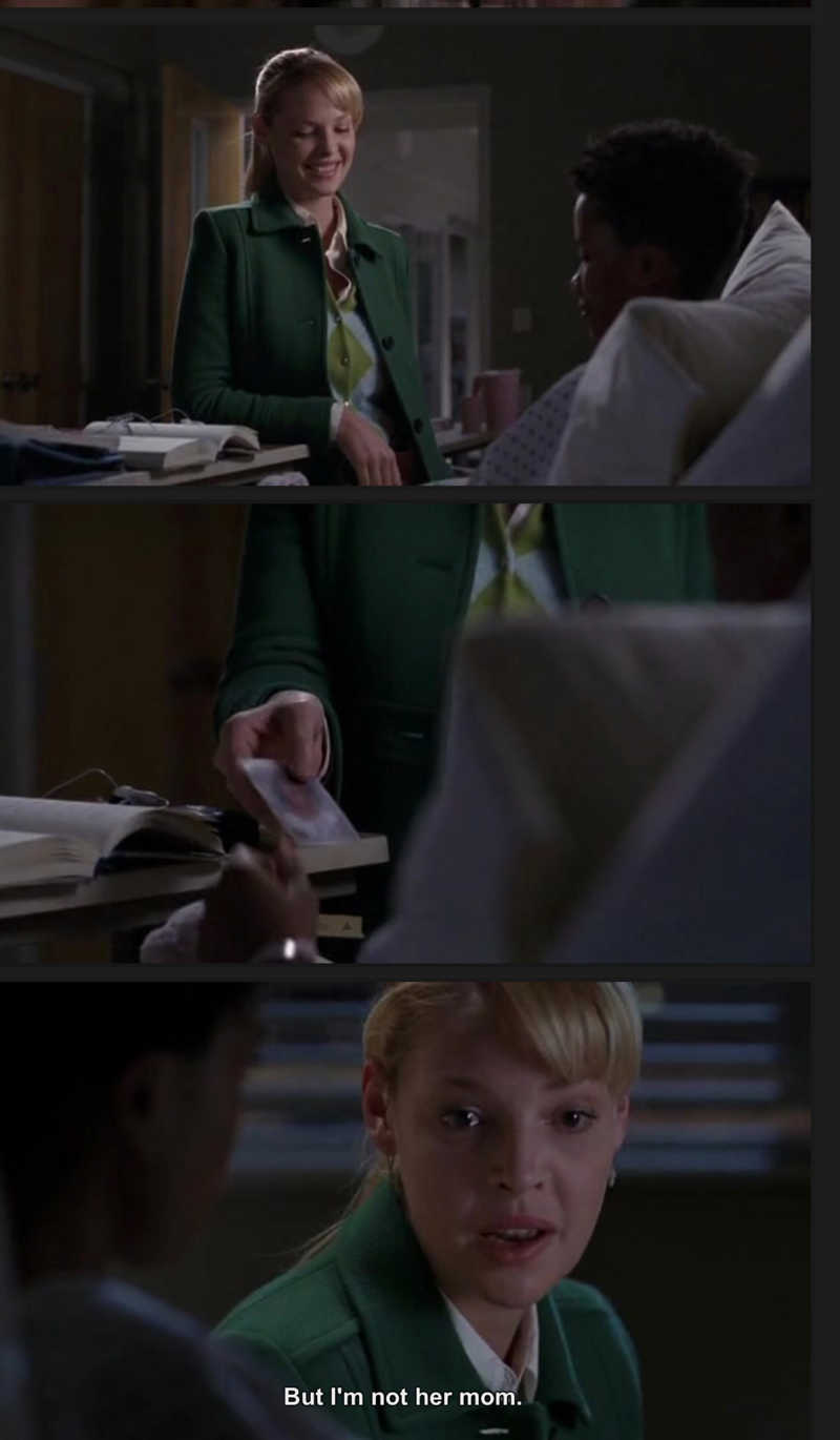 Izzie is intrinsically a good person. She did such an amazing thing opening up about herself to her patient. She got a better sense from someone who has lived her life of what she could do with hers.