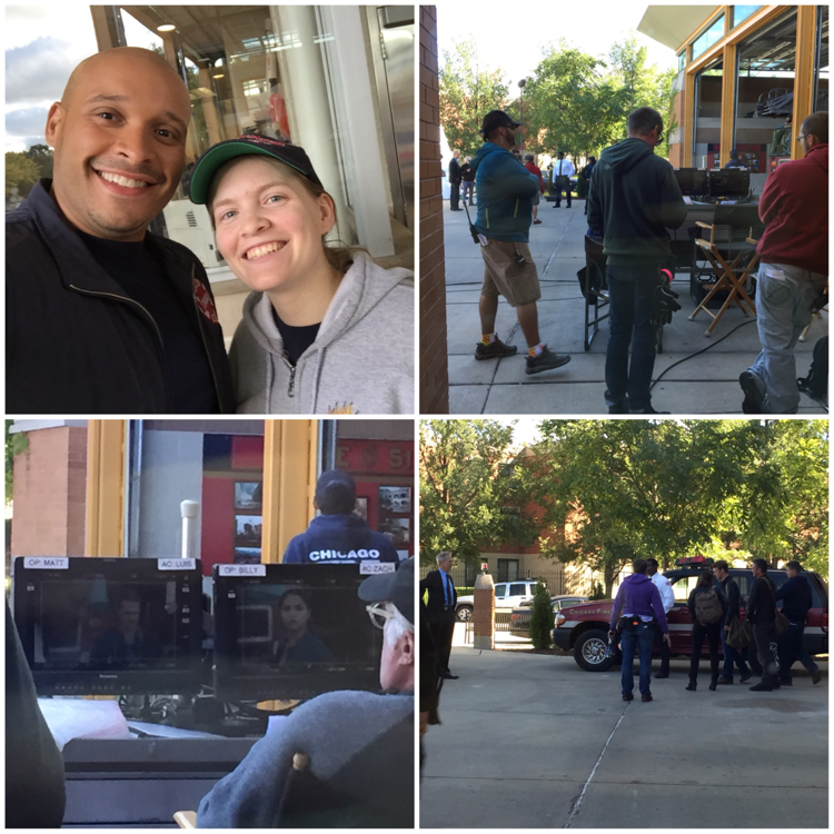 Here are some BTS picture I took when I was at the firehouse the day they shot last night episode.
Joe Minoso (Cruz) is a super nice guy. Seeing Monica walking by me was so impressive. She is ... Wow! I just froze and couldn't talk to her 😅 They were all goofy in behind cut. Next time I will talk to them 💪🏻
