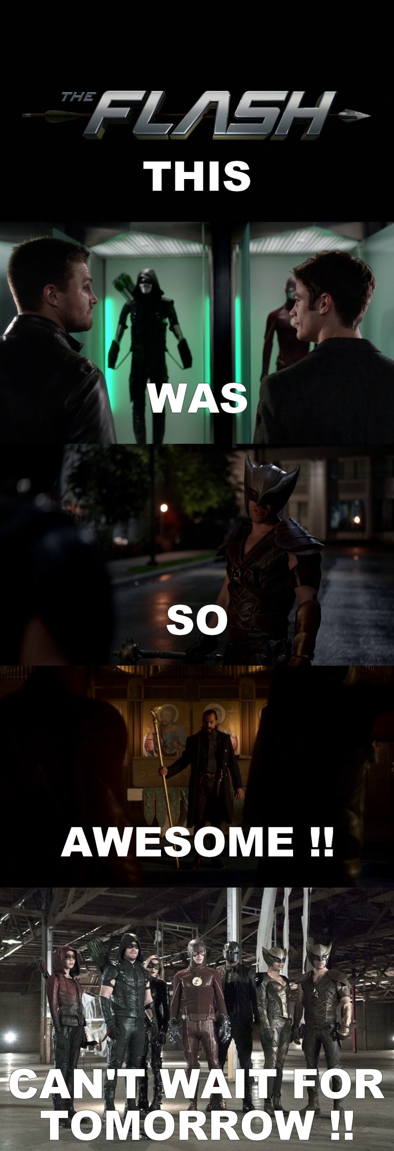 I like the crossovers so much !!! Savage is awesome.
Tomorrow's gonna be great !! Also gonna be Arrow's best episode this season.
Can't wait !!