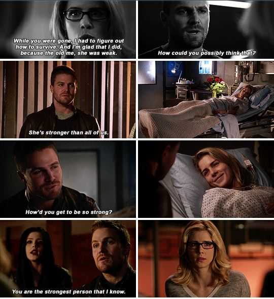 He was so offended Felicity thinks she was weak. Honestly same (but I also understand where she's coming from)