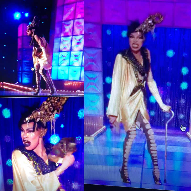 I’m so sorry for her ankle, but I loved how she incorporated the cane into her look! Very clever!