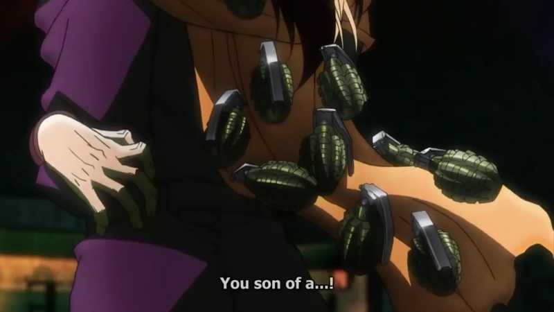 What I love about this anime is that there is literally no filler. It's packed with action and plot at every turn. Also, this was a hilarious moment. What are they stuck there with? Velcro?
