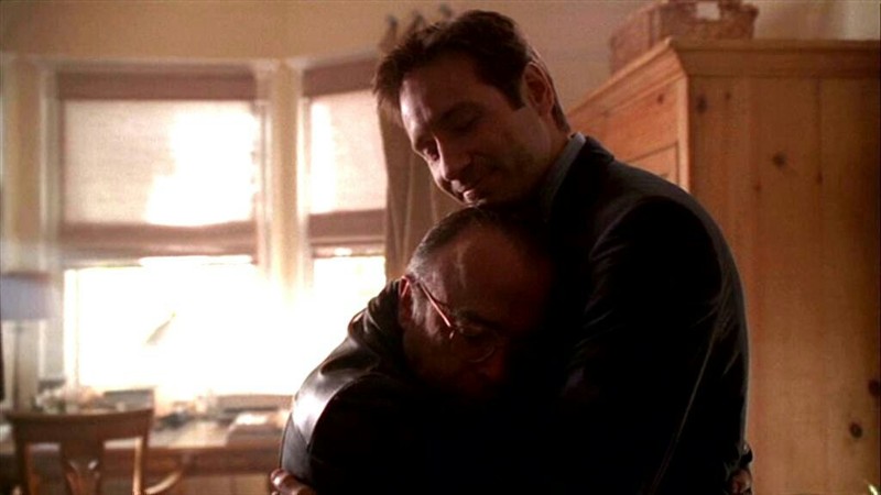 Mulder: "Melvin. I'd be a whole lot happier to see you if you'd just take your hands off my ass."
Frohike: "Sorry."