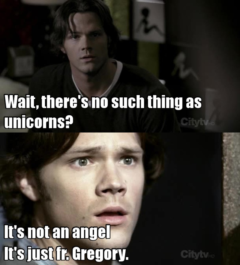 Two things Sam shouldn't have stopped believing in in this episode. 😇🦄