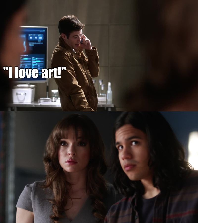 Caitlin and Cisco's faces are amazing
