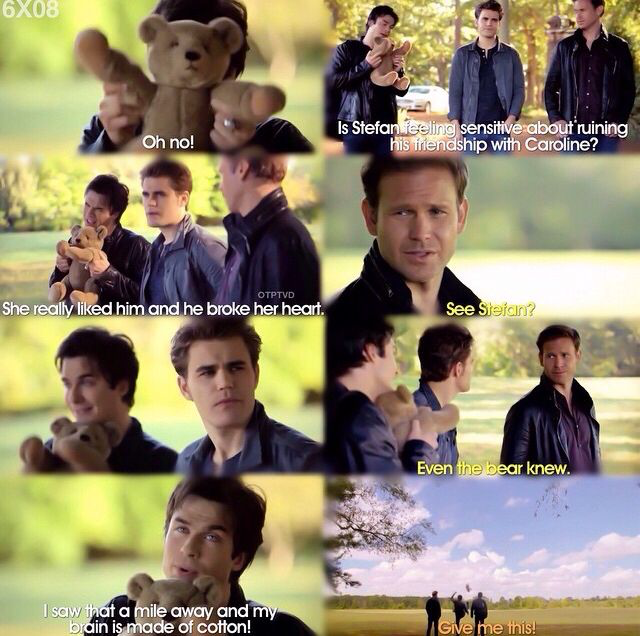 "Even the bear knew"
Alaric and Damon π
