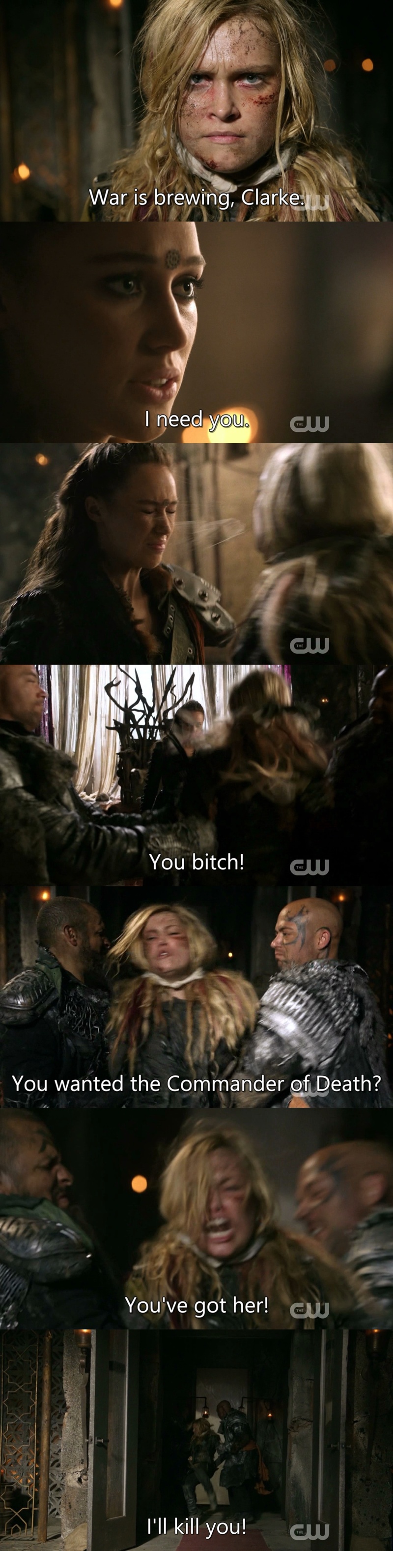 Best moment of the episode (well second best, after #Bellarke brief reunion). I hope Clarke never forgive Lexa.