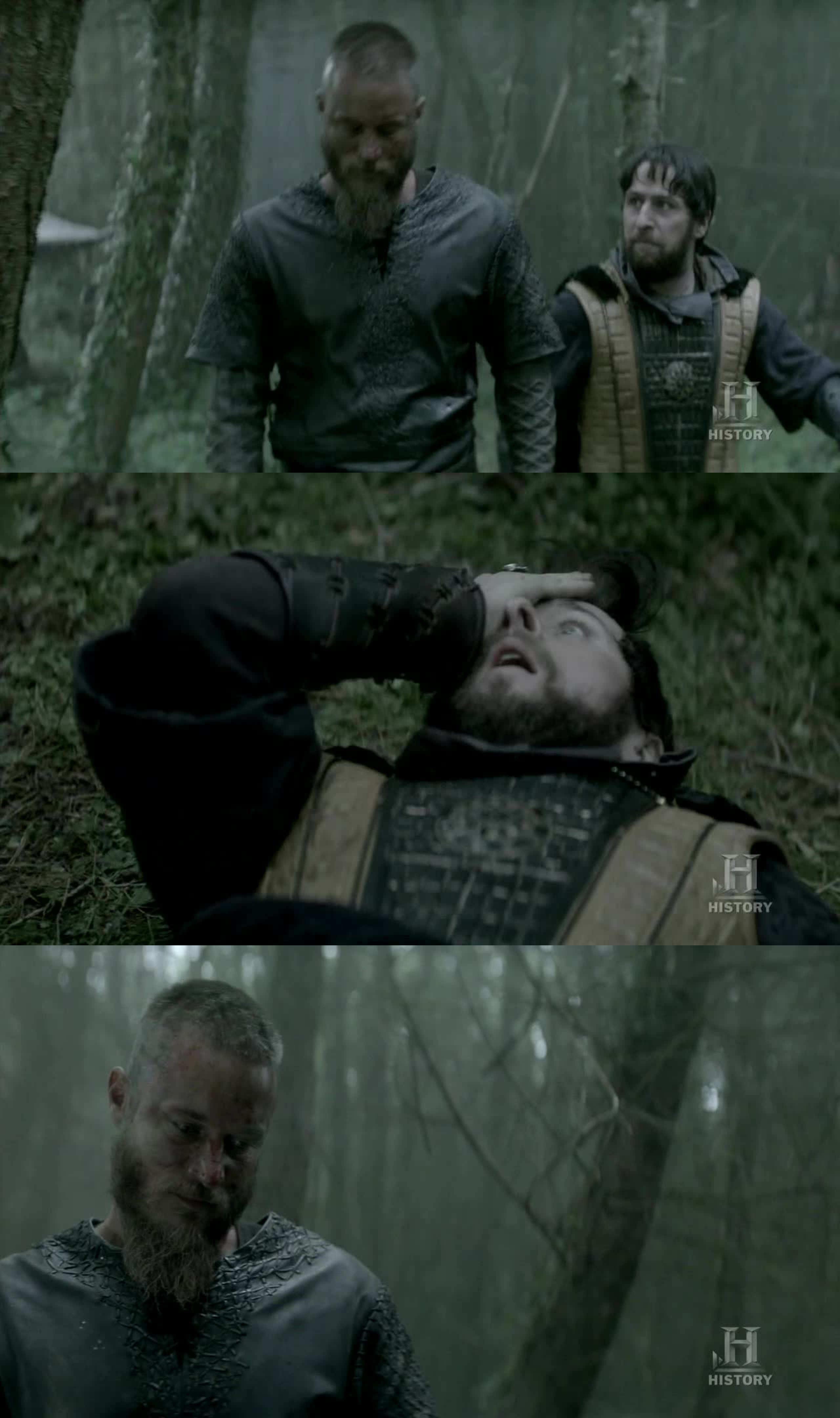 Lord Dumbass: I beg your forgiveness, King Ragnar!
--- Headbutt! ---
Ragnar: I forgive you.
Haha, too funny.