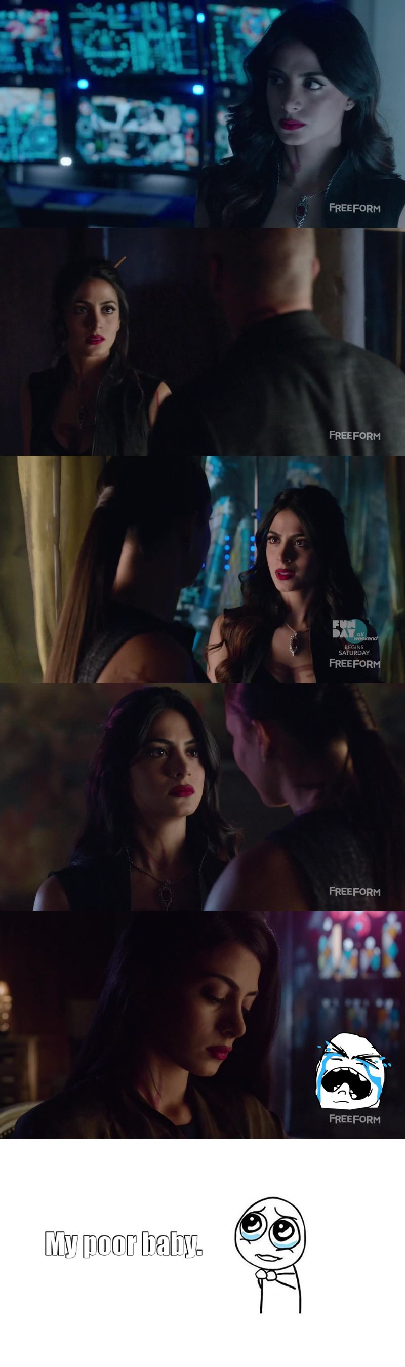 I love how everybody is responding to Malec scenes, but please, can we talk about poor Isabelle.
My heart broke in the last scene. She's just protecting Alec but nobody understands and everybody give her crap for it.
My little cinnamon roll, someone should stand up for her.